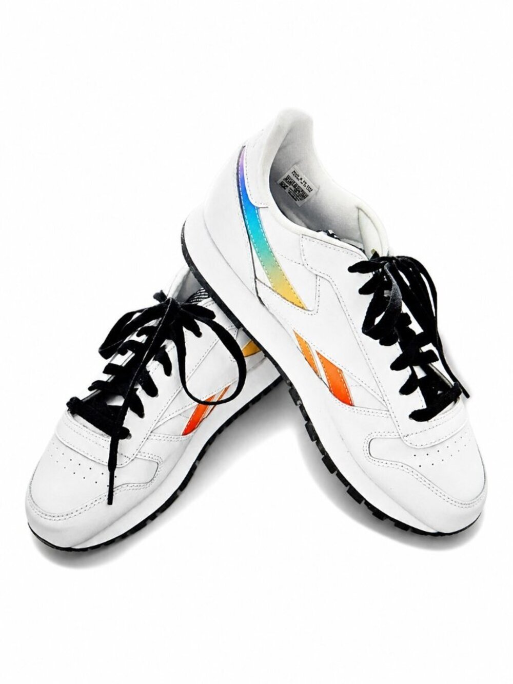Reebok Classic Leather Pride Rainbow Sneakers Women's White size 10.5